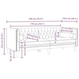 thumbnail of vidaXL Chesterfield-Sofa mit Nackenrollen 3-Sitzer Schwarz Samt