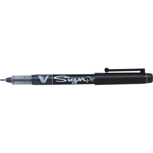PILOT Stylo-feutre pointe en nylon largeur de trait 0,6 mm encre liquide Noire V-SIGN PEN