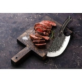 thumbnail of Metzgermesser Hackmesser Fleischerbeil schwer mit gebogener extradicken Klinge mit Lederscheide. Ideal für Deine Outdoor Abenteuer