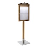 thumbnail of Securit® Présentoir porte-menu LED A4 "Rustic" - Acajou - Ensemble complet avec pied + socle - 4 vues - Fin de série