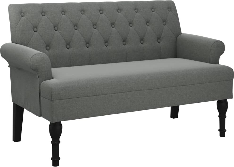 vidaXL Sitzbank mit Rückenlehne Dunkelgrau 120x62x75,5 cm Stoff