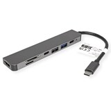 thumbnail of VALUE USB Typ C Dockingstation, HDMI 4K60, 2x USB2.0 (A+C) + 1x USB3.2 Gen1 (A), 1x PD, 1x SD/TF