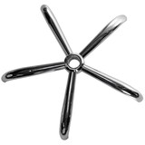 thumbnail of DELUKE® Bürostuhl Fußkreuz RHINO Metall Chrom | 11x22mm Rollenaufnahme, 50mm Gasdruckfederaufnahme | 5-Eckig, Fusskreuz für Bürostuhl | Abgerundet
