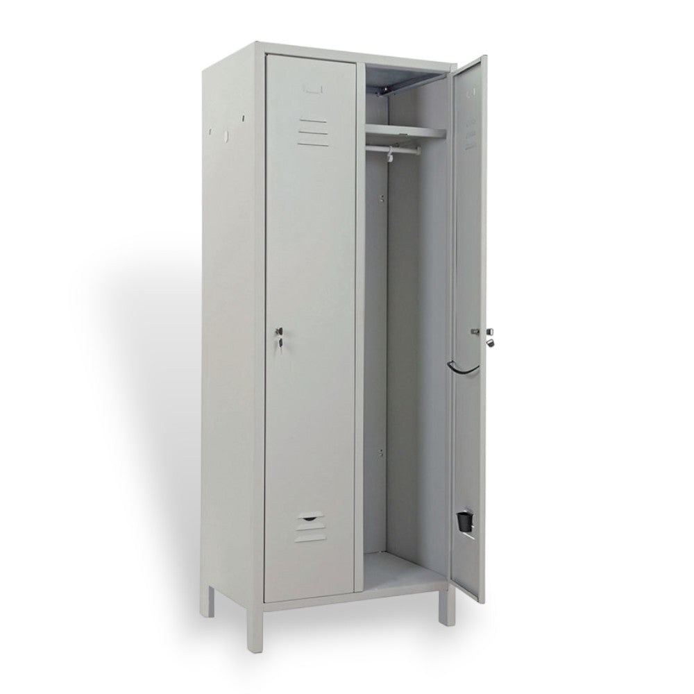 Armadio spogliatoio in metallo 69x34xH180 cm doppia anta con serratura e cerniere antiscasso