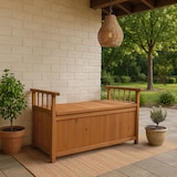 thumbnail of Arca de arrumação HWC-O13, arca de jardim, caixa de almofadas, madeira de abeto FSC® 53x108x60cm ~ natural