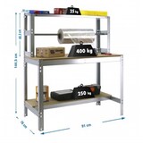 thumbnail of PROREGAL Packtisch BUFFALO | HxBxT 84x90x76cm | Traglast 400kg | Verzinkt
