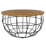 thumbnail of Couchtisch XXL rund  ø 75 cm Gestell Metall Holzplatte massiv Wohnzimmer-Tisch : braun - bassano
