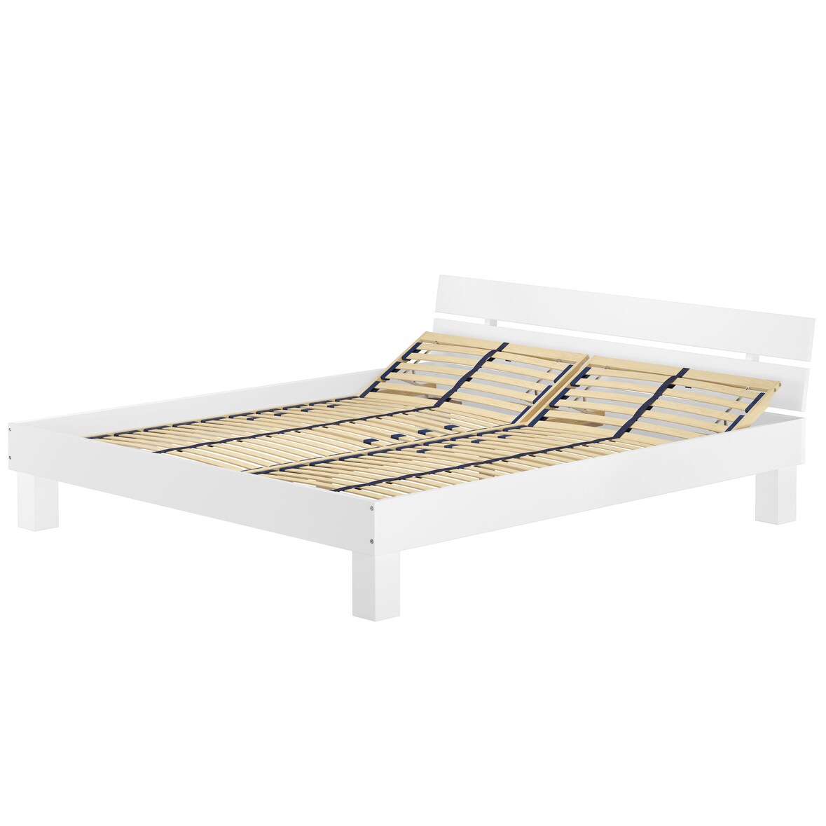 Weißes Doppelbett Massivholz Buche 180x200 Zubehör wählbar V-60.86-18W Federholzrahmen inkl.
