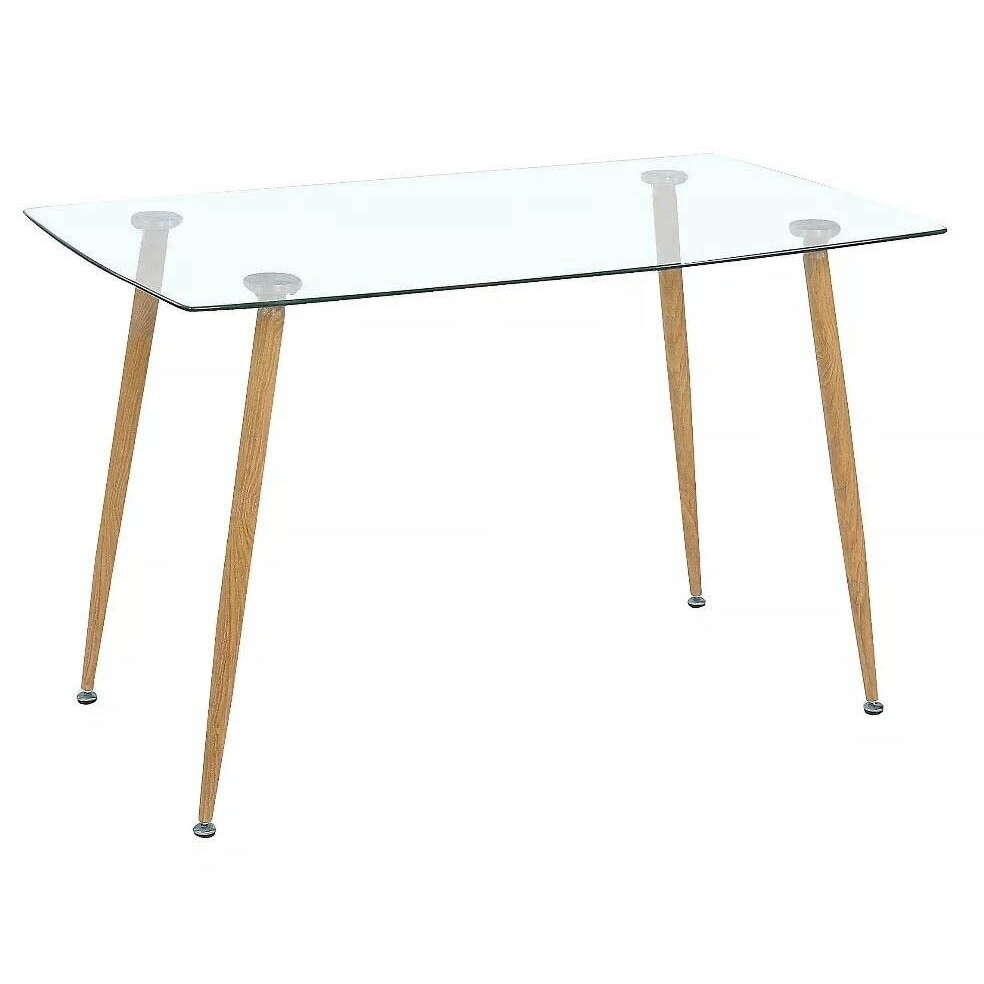 Mesa Cristal Templado Estilo Nordico 140cm. Comedor o Cocina Cambria