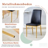 thumbnail of Esszimmerstuhl Set 4er aus PU Leder Schwarz+Gold 93x43x43cm mit ergonomischer Rückenlehne, stabile Metallbeine, pflegeleicht für Küche und Wohnbereich