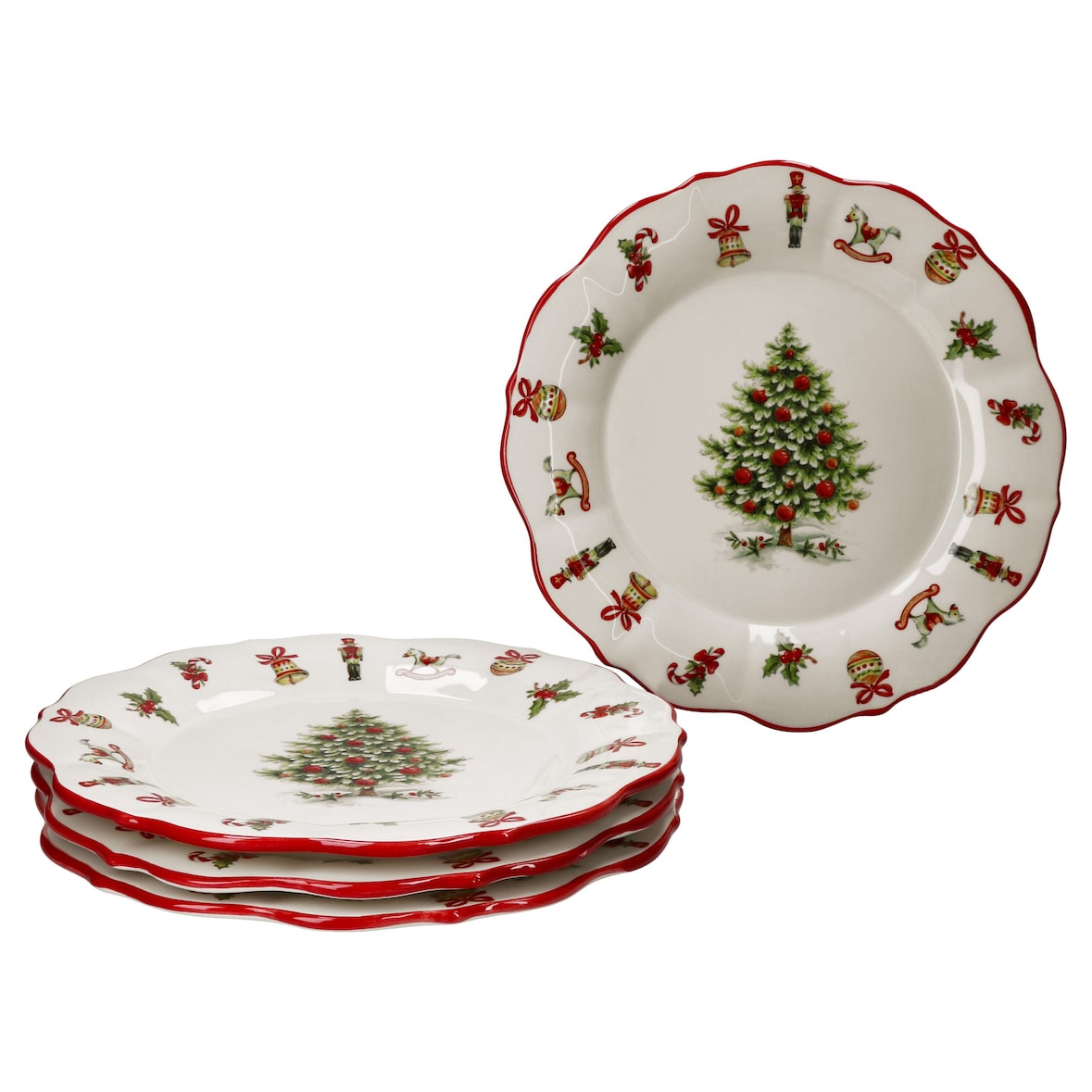 4er Set Maestro Natale Weihnachten Gebäckteller Ø28,5cm aus Keramik - 965/29