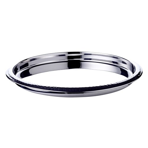 Tablett Orlando (ø 35 cm) rund, Edelstahl hochglanzpoliert, Serviertablett, Dekotablett