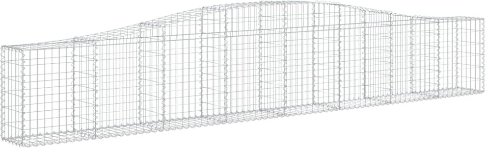 vidaXL Gabionen mit Hochbogen 25 Stk. 400x30x60/80 cm Verzinktes Eisen