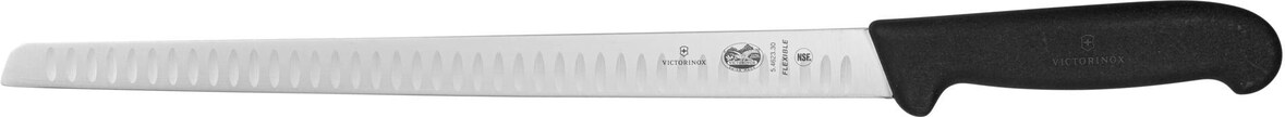 Victorinox Linea Fibrox, coltello per prosciutto, lama dritta da 30 cm con punta tonda, manico nero