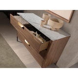 thumbnail of Angel Cerdá Commode en noyer avec plateau en verre effet marbre 7044C 120 x 45 x 80