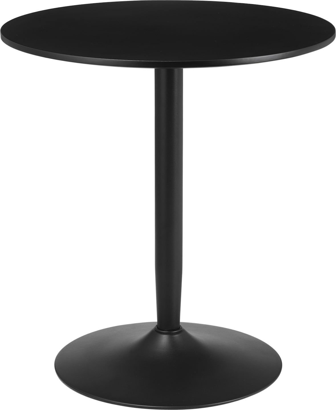 Esstisch Rund Schwarz 70x70x75 cm platzsparend für kleine Räume mit MDF Tischplatte lackiert und Stahlfuß rutschfest, modern und stabil