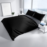 thumbnail of Baumwolle Bettwäsche Biber 155x220 cm Feinbiber Schwarz Anthrazit Wendeseite Uni Set