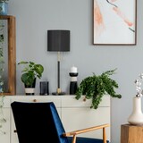 thumbnail of Relaxdays Tischlampe mit Zugschalter, elegante Nachttischlampe mit Stoffschirm, E27 Fassung, HD 69 x 24 cm, schwarz-gold