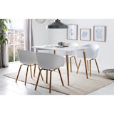 thumbnail of SalesFever Ensemble de 2 chaises coquille | Siège baquet en plastique | Cadre en métal aspect bois | L 54,5 x P 54 x H 77,5 cm | blanc