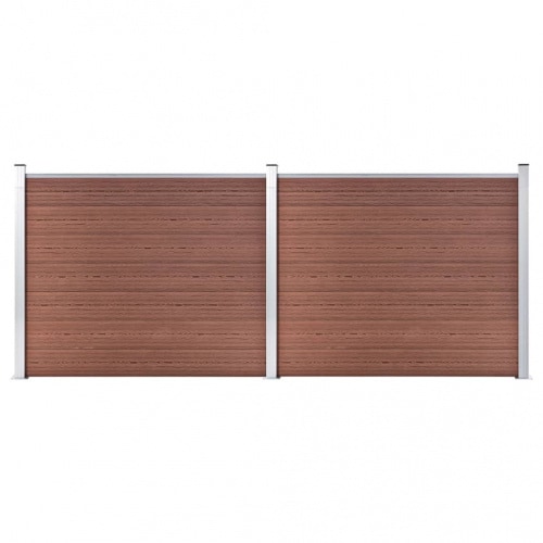 vidaXL Zaunelement Set WPC : Farbe - Braun, Größe - 353 x 146 cm