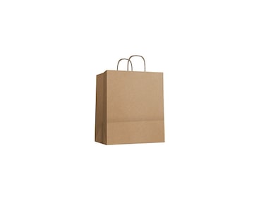 HOSTELBIO Bolsa con asa rizada 27x14x32 kraft | 250 uds.