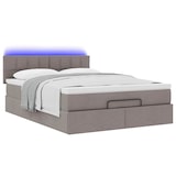 thumbnail of vidaXL Ottomane Bett mit Matratze & LEDs Taupe 140x200 cm Stoff