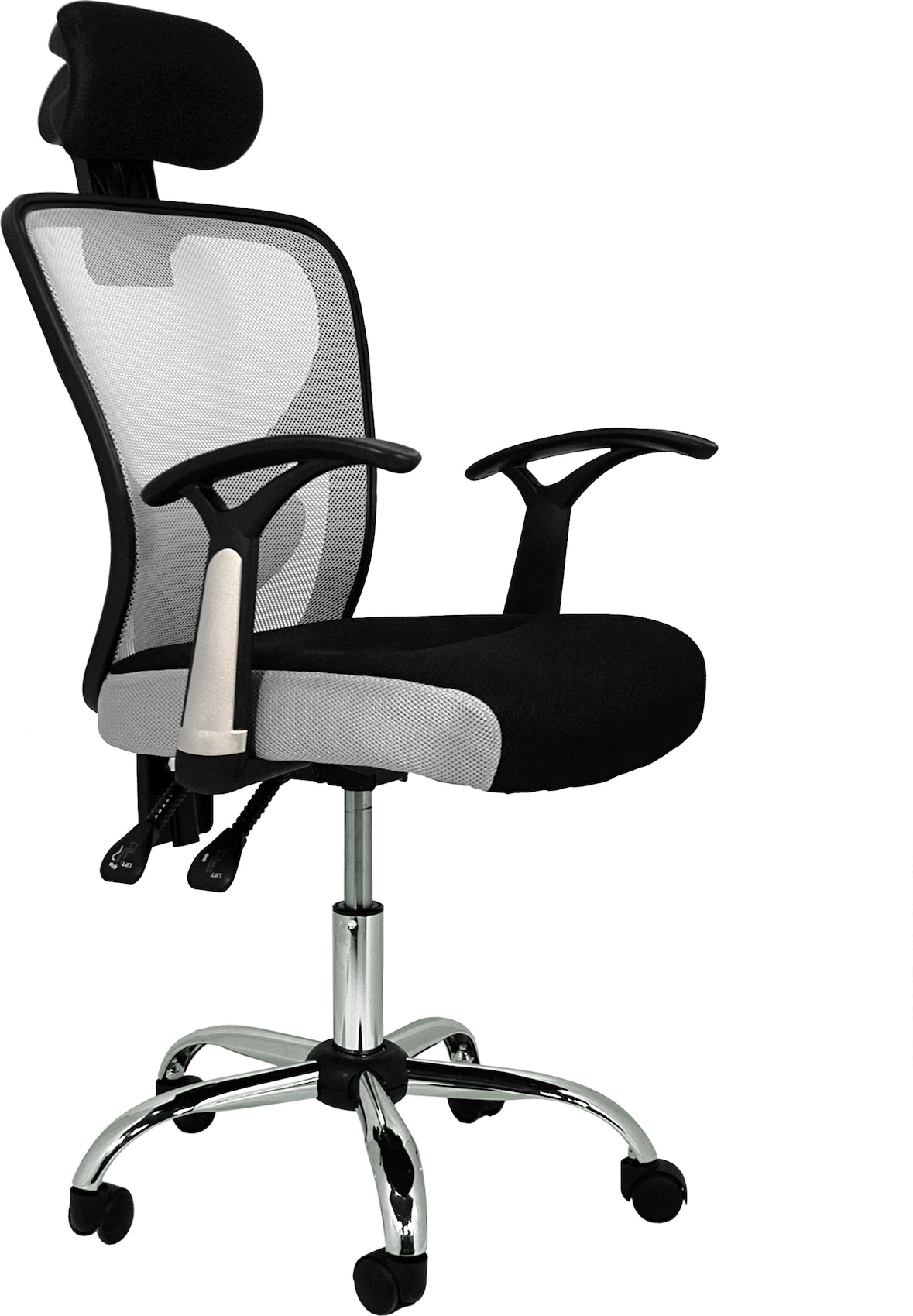 Sillas de oficina con asiento textil color Gris. Modelo Carla