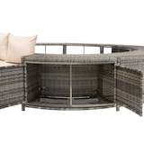 thumbnail of Merax Spa-Pool, Gartenmöbel-Set, Poolumrandung, PE-graues Rattan und Akazienholz, mit Stauraum, Lounge-Set, für Whirlpool und Pool