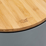 thumbnail of Poubelle 30 Litres en Métal Gris et Couvercle en Bambou