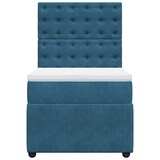 thumbnail of vidaXL Boxspringbett mit Matratze Blau 90x200 cm Samt