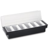 thumbnail of Restofair portaingredienti 6 posti in ABS, 49x16x9,7cm, coperchio in plastica, nero