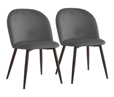 METRO PROFESSIONAL Chaise de restaurant rembourrée EVA II set de 2, acier/polyester, gris/noir