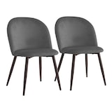 thumbnail of METRO PROFESSIONAL Chaise de restaurant rembourrée EVA II set de 2, acier/polyester, gris/noir