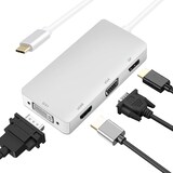 thumbnail of Helos Dockingstation, USB 3.1 Type-C™ St./DP/HDMI/DVI/VGA Bu, PREMIUM 4K, silber