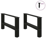 thumbnail of vidaXL Couchtischbeine Schwarz 2 Stk. 60x(30-31) cm Stahl