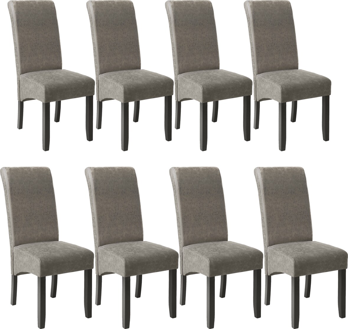 tectake 8 sedie da sala da pranzo con seduta ergonomica - grigio marmorizzato - 403993