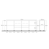 thumbnail of Matelpro - Buffet/bahut moderne 4 portes laqué gris brillant Orlane - Moderne & Design -Gris laqué brillant -  -Types de portes: Battantes