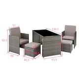 thumbnail of tectake Conjunto de ratán Palermo   gris - 403562