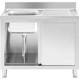 thumbnail of Royal Catering - Royal Catering RC-IKS11 Plonge En Inox Professionnelle Sur Meuble Bas Armoire Placard Avec Évier Acier Inoxydable (1 bac : 400 x