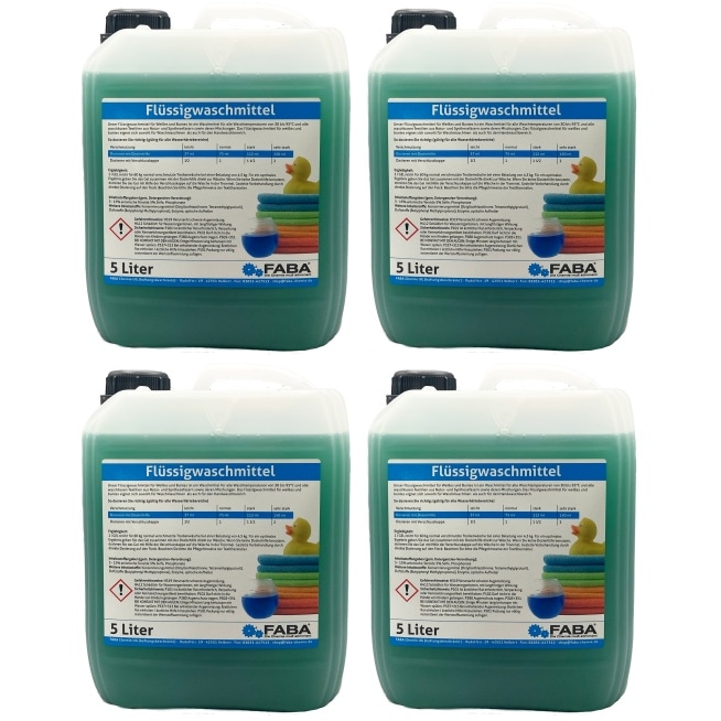 4 x 5 L Flüssigwaschmittel Konzentrat grün Universal Color