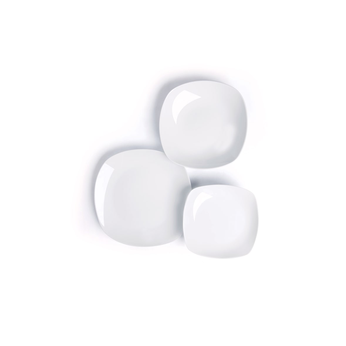Excelsa service 18 assiettes Square porcelaine blanc