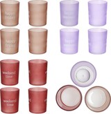 thumbnail of B. Happy 3er Set Teelichthalter aus Glas je 1x Rot, Lila & Braun – 2045622