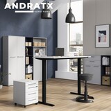 thumbnail of bümö Andratx elektrisch höhenverstellbarer Schreibtisch 160x80 cm in Lichtgrau, Gestell: Silber - Schreibtisch höhenverstellbar elektrisch,