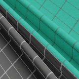 thumbnail of Baumwolle Bettwäsche 200x220 cm Petrol Grau kariert Wendeseite Reißverschluss 3 tlg