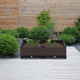thumbnail of Relaxdays Pflanzkübel, Rattan-Optik, HBT: 38x80x40 cm, Garten, Balkon & Terrasse, Blumenkübel mit Wasserspeicher, braun
