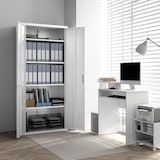 thumbnail of Mueble archivador de 5 niveles archivador con llave estantes ajustable armario archivador metálico para oficina estudio salón 80x40x180 cm blanco