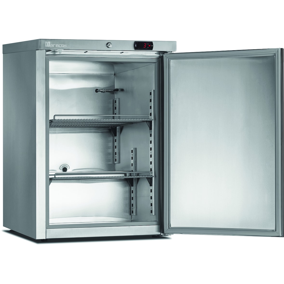 Marecos Gefrierschrank mit 1 Türe 2 Roste und 150 Liter aus Edelstahl