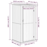 thumbnail of Helloshop26 - Casinha de jardim cabana depósito galpão externo galpão de ferramentas resistente 118,5 x 97 x 209,5 cm aço 02_0022266