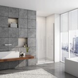 thumbnail of AICA Mampara de ducha frontal plegable vidrio 6mm con tratamiento antical,(986-1016)x1850mm