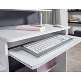 thumbnail of Computertisch WL1.153 Weiß 94x90,5x48,5 cm Laptop Tisch Modern mit Tastaturauszug, PC-Tisch mit Drucker-Ablage platzsparend, Schreibtisch für kleine